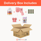10 Holes Pink Bubble Gun Delivery Box Includes