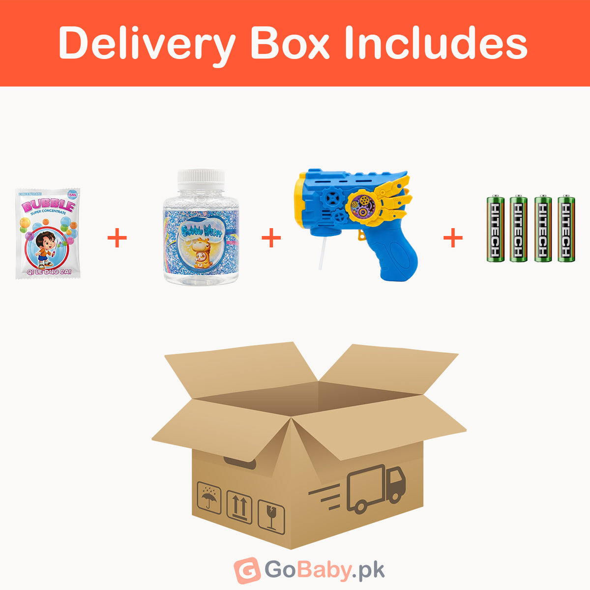 12 Holes Blue Bubble Gun Delivery Box Includes
