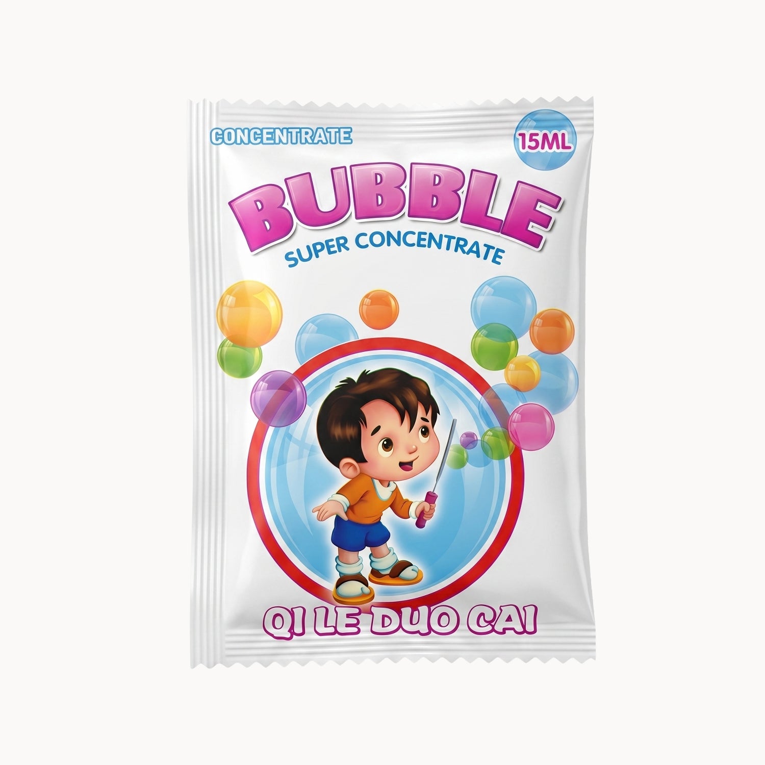 Bubble Gun Refill Gel Pack with cartoon character on a white background