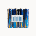 Four Double Charge AA Battery Pack with a barcode label on a white background