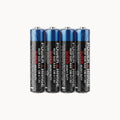 Four Power Charge Super Heavy Duty AAA batteries grouped together on a clean white background.