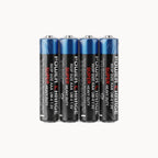 Four Power Charge Super Heavy Duty AAA batteries grouped together on a clean white background.