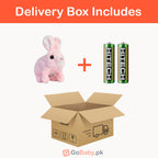 Pink Plush Rabbit Jumping Toy Delivery Box Includes