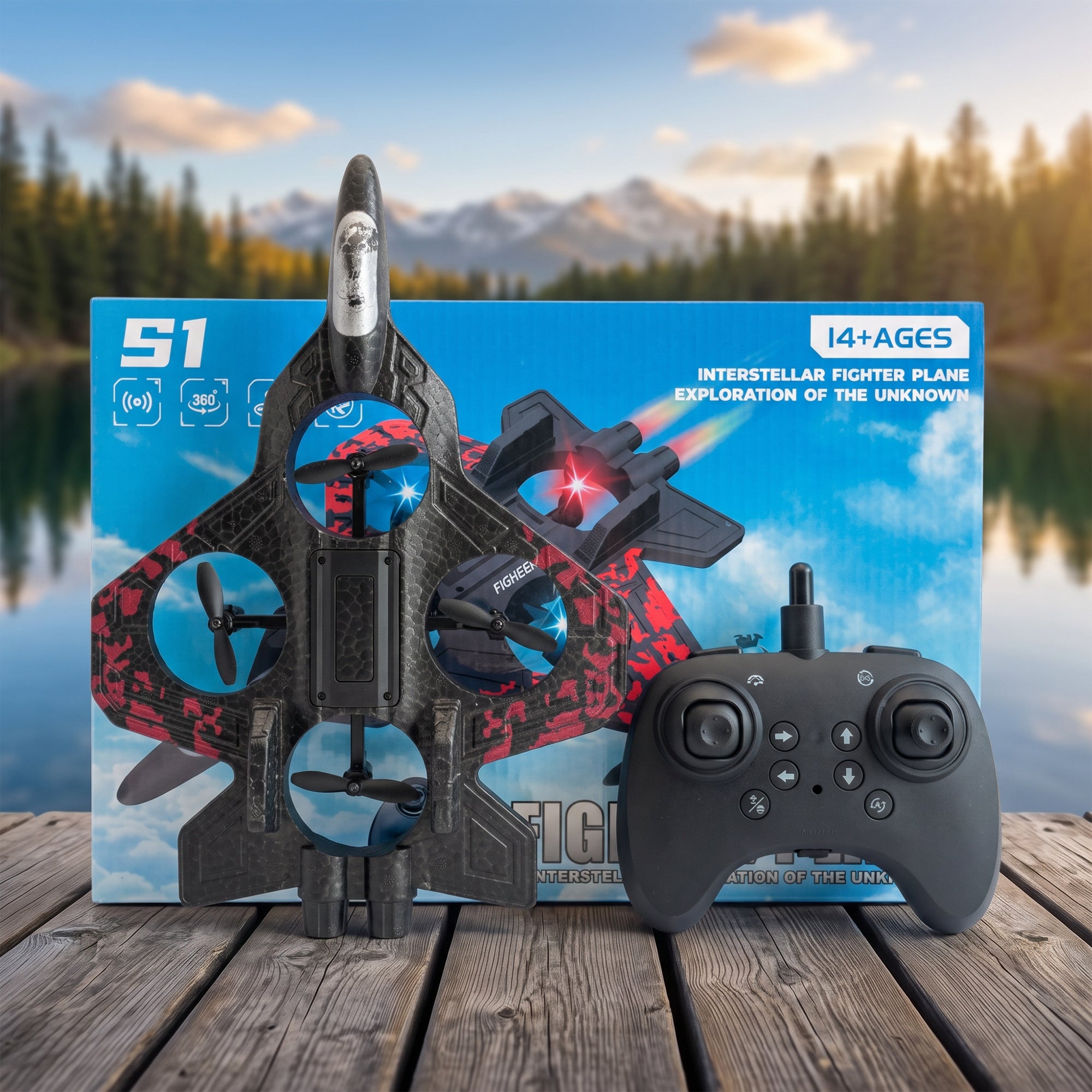 S1 Remote Control Interstellar Fighter Plane with Natural Background